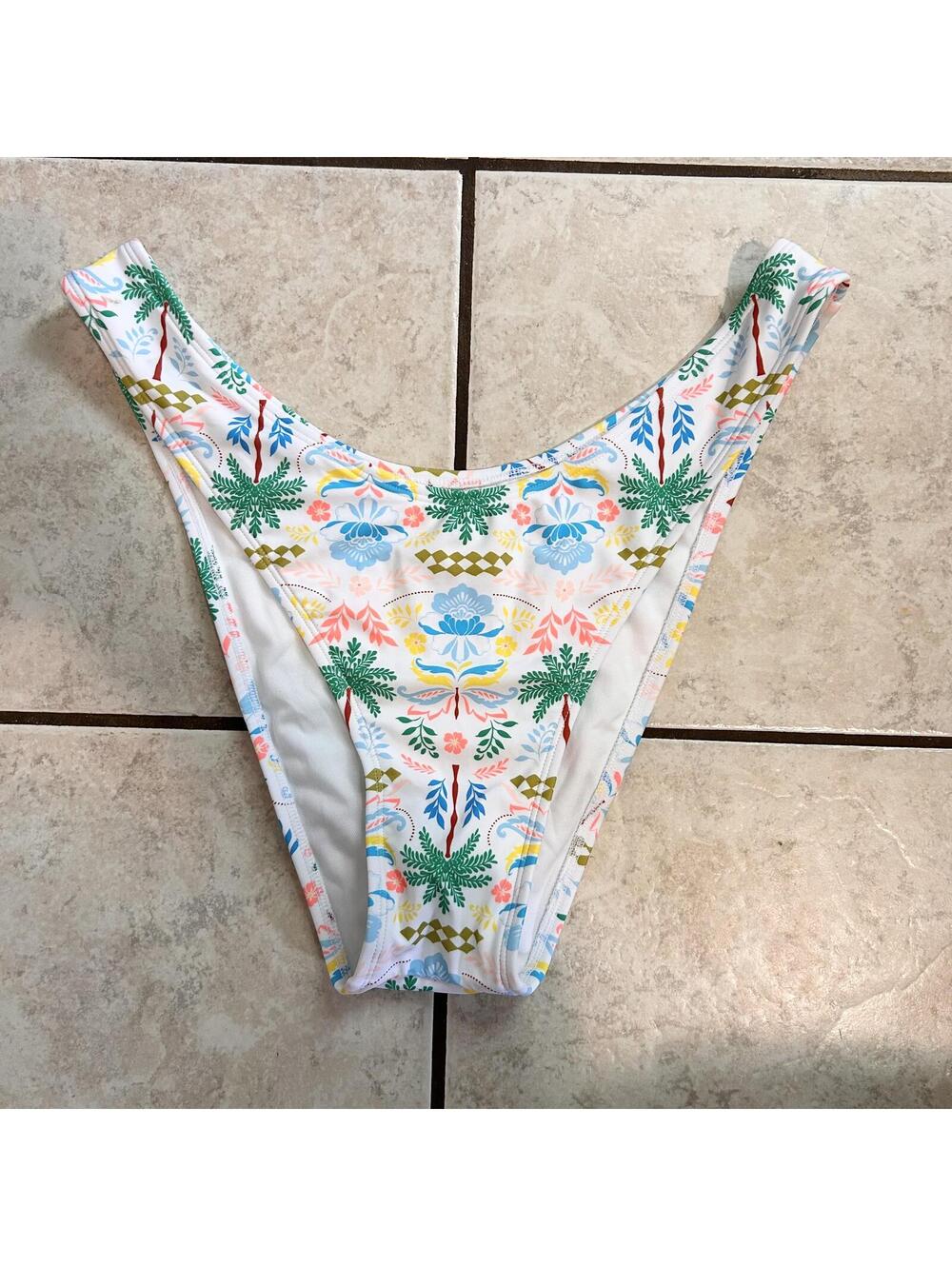 Wild Fable Hawaii Tropical Colorful Cheeky Bikini Bottom Swimwear Women's XL